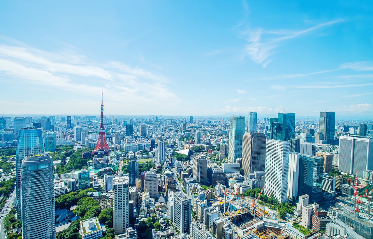 東京の景観を写した背景写真